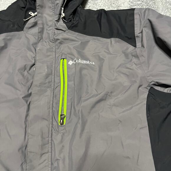 Columbia Coat Mens XXL Omni Heat Nylon Jacket Gray Hooded - Picture 2 of 10